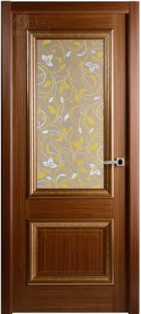 Фото двери Франческа орех с мет. зол со стеклом BELWOODDOORS купить в Гомеле