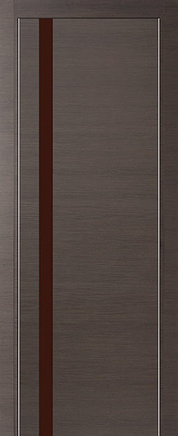 Фото двери 6Z Грей Кроскут коричневый глянцевый лак ProfilDoors купить в Гомеле