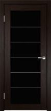 Фото двери Модель «Interi 5/1» африканский орех(венге) черное стекло Веллдорис купить в Гомеле