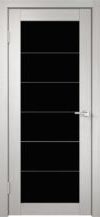 Фото двери Модель «Interi 5/1» белый дуб черное стекло Веллдорис купить в Гомеле