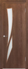Фото двери модель Стрелитция дуб шоколад 3D cent купить в Гомеле