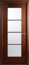 Фото двери Модерн Люкс орех со стеклом матовое BELWOODDOORS купить в Гомеле