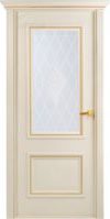 Фото двери Франческа слоновая кость резной декор с мет. зол со стеклом BELWOODDOORS купить в Гомеле