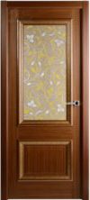 Фото двери Франческа орех с мет. зол со стеклом BELWOODDOORS купить в Гомеле