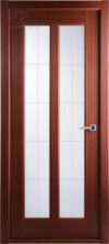 Фото двери Гранд красное дерево радиал со стеклом BELWOODDOORS купить в Гомеле